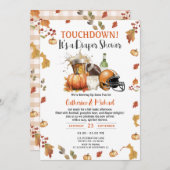 タッチダウンおむつベビーシャワービールパンプキン 招待状 (正面/裏面)