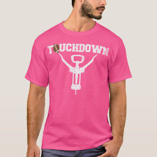 タッチダウンおもしろいサッカーワイン愛好家 Tシャツ