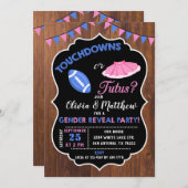 タッチダウンかチュチュの性別発表パーティー 招待状 (正面/裏面)