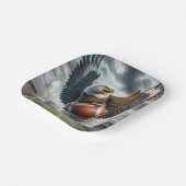 タッチダウンで得点するハゲのワシ ペーパープレート (傾斜あり)