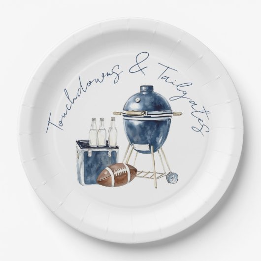 タッチダウンとテールゲート ペーパープレート (正面)