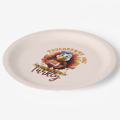 タッチダウンとトルコの感謝祭 ペーパープレート (アングル)