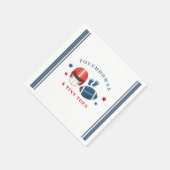 タッチダウンと小さな足の指、サッカーの赤ちゃんシャワー スタンダードカクテルナプキン (角)