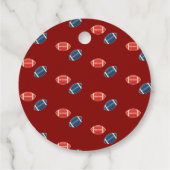 タッチダウンと小さな足の指、サッカーの赤ちゃんシャワー フェイバータグ (裏面)