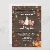 タッチダウンと小さな足指サッカー牛乳の赤ちゃんシャワー 招待状 (正面)