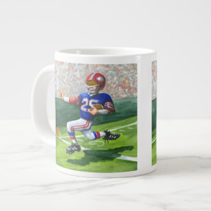 タッチダウンのゴールラインと交差 ジャンボコーヒーマグカップ