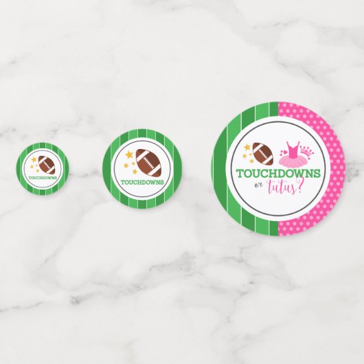 タッチダウンまたはTutusジェンダーの表示パーティー コンフェッティ (裏面)