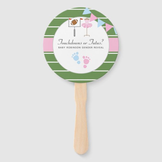 タッチダウンまたはTutusジェンダーの表示パーティー ハンドファン (正面)