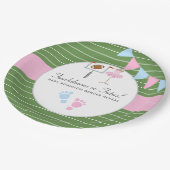 タッチダウンまたはTutusジェンダーの表示パーティー ペーパープレート (アングル)