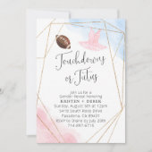 タッチダウンまたはTutusジェンダーの表示パーティー 招待状 (正面)