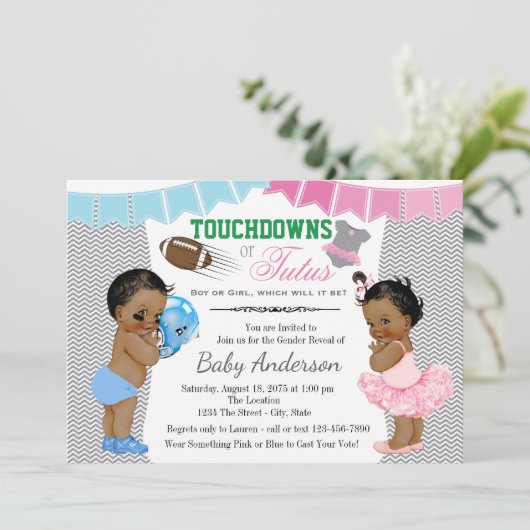 タッチダウンまたはTutusジェンダーの表示招待状 招待状 (スタンド正面)