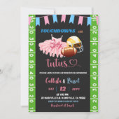 タッチダウンまたはTutusジェンダーの表示 招待状 (正面)