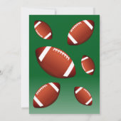 タッチダウンアメリカンサッカーボールスポーツ誕生日 招待状 (裏面)