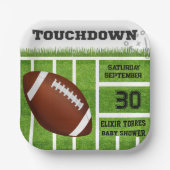 タッチダウンエレガントフットボールのベビーシャワー ペーパープレート (正面)