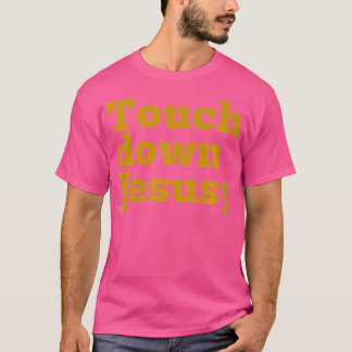 タッチダウンクールヴィンテージファン信仰イエス動揺して Tシャツ