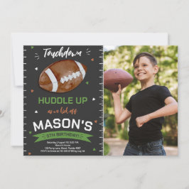 タッチダウンサッカー誕生日写真 招待状