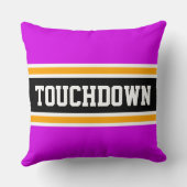 タッチダウンスポーティはっきりしたピンクブラックイエローストライプ クッション (裏面)