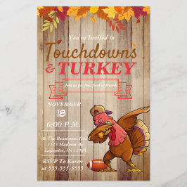 タッチダウンズとトルコ感謝祭招待状 チラシ