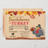 タッチダウンズアンドターキ感謝祭招待状 招待状 (正面/裏面)