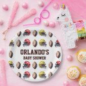 タッチダウンテーブル紙プレートサッカーテーマパーティー ペーパープレート (パーティー)