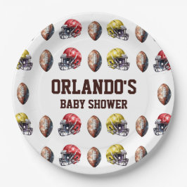 タッチダウンテーブル紙プレートサッカーテーマパーティー ペーパープレート