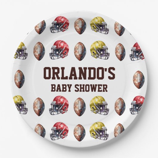 タッチダウンテーブル紙プレートサッカーテーマパーティー ペーパープレート (正面)