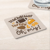 タッチダウントルコ&パイ | おお スクエアペーパーコースター (アングル)