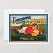 タッチダウンブランドヴィンテージクレートラベル ポストカード (正面/裏面)