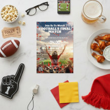 タッチダウン勝利サッカーフィナーレ招待状