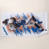 タッチダウン勝利 ビーチタオル (正面)