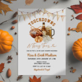 タッチダウン小さな足指サッカーカップル赤ちゃんシャワー 招待状