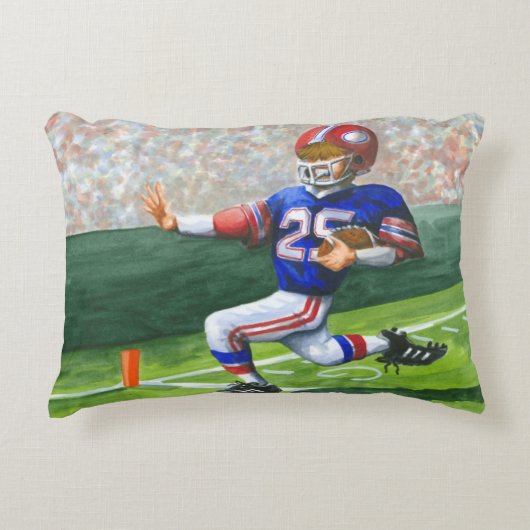 タッチダウン用のゴールラインの交差 アクセントクッション (正面)