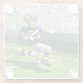 タッチダウン用のゴールラインの交差 ガラスコースター (裏面)