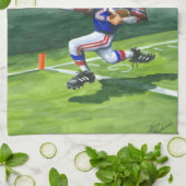 タッチダウン用のゴールラインの交差 キッチンタオル (折り畳み)