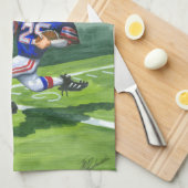 タッチダウン用のゴールラインの交差 キッチンタオル (四つ折り)