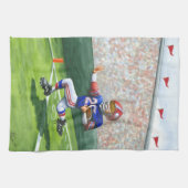 タッチダウン用のゴールラインの交差 キッチンタオル (横)