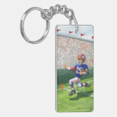 タッチダウン用のゴールラインの交差 キーホルダー (正面左)