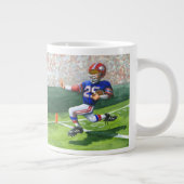 タッチダウン用のゴールラインの交差 ジャンボコーヒーマグカップ (右)