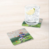 タッチダウン用のゴールラインの交差 スクエアペーパーコースター (インサイチュ)