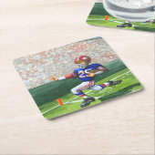 タッチダウン用のゴールラインの交差 スクエアペーパーコースター (アングル)