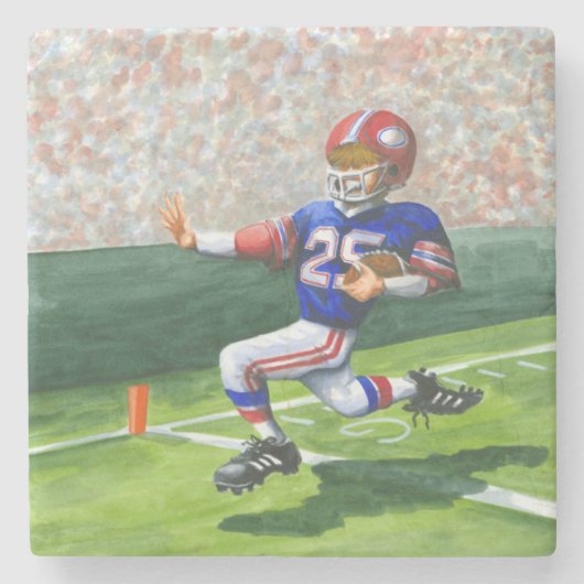 タッチダウン用のゴールラインの交差 ストーンコースター (正面)