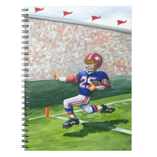 タッチダウン用のゴールラインの交差 ノートブック (正面)