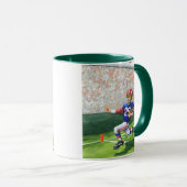 タッチダウン用のゴールラインの交差 マグカップ (正面右)