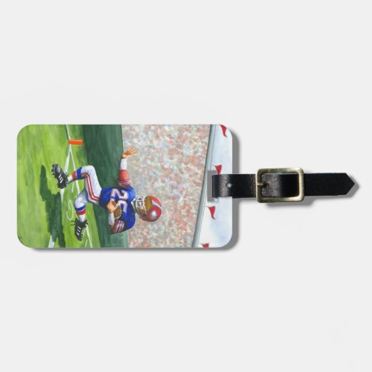 タッチダウン用のゴールラインの交差 ラゲッジタグ (正面横)