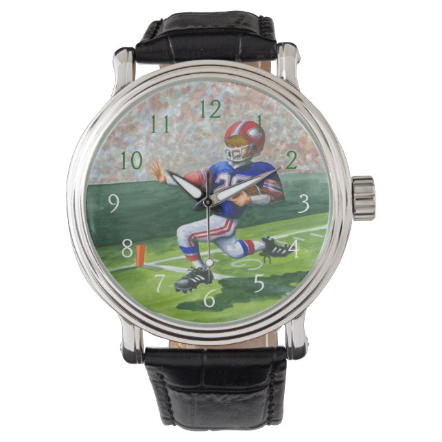 タッチダウン用のゴールラインの交差 腕時計 (正面)
