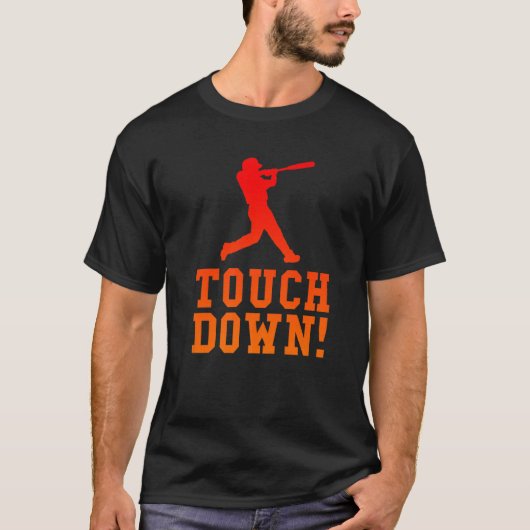 タッチダウン野球サッカースポーツ Tシャツ (正面)