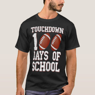 タッチダウン100日のスクールサッカー100th Day Bo Tシャツ
