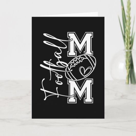 タッチダウン アメリカンフットボール ママ ゲームデー サンクスギビング カード (正面)