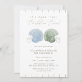 タッチダウン ツインズ フットボール ヘルメット 誕生日 招待状 (正面)