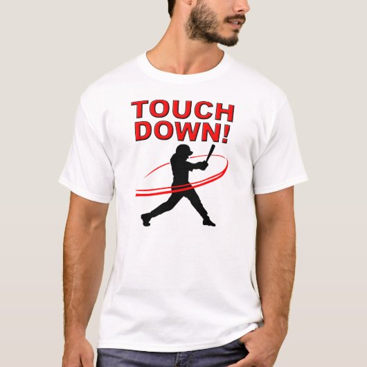 タッチダウン 野球 おもしろTシャツ Tシャツ (正面)
